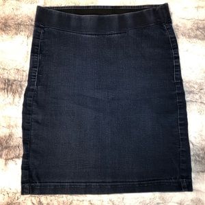 Navy Blue Denim Pencil Skirt